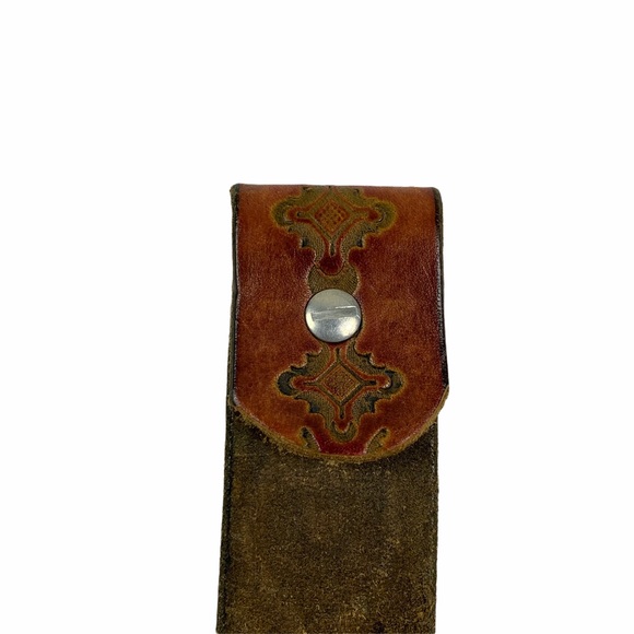 Hand Tooled Leather Soft Intricate Colorful Belt